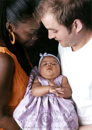 Mixed Race Couple with Baby